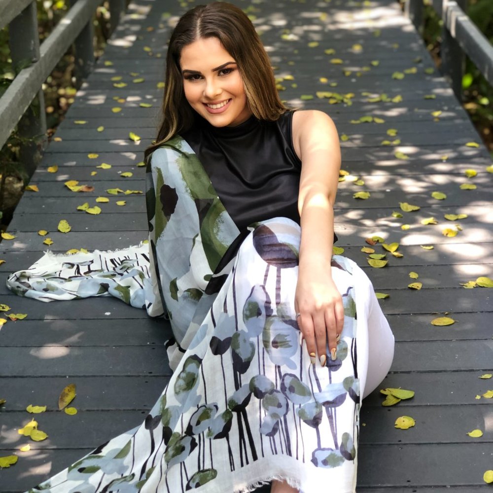 Floral Modal Silk Beach Scarf